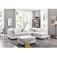 thumbnail image 2 of Malone 111 in. White Faux Leather 4-Seater Sectional Sofa with 2-Throw Pillow-Color:White,Material:Faux Leather, 2 of 5