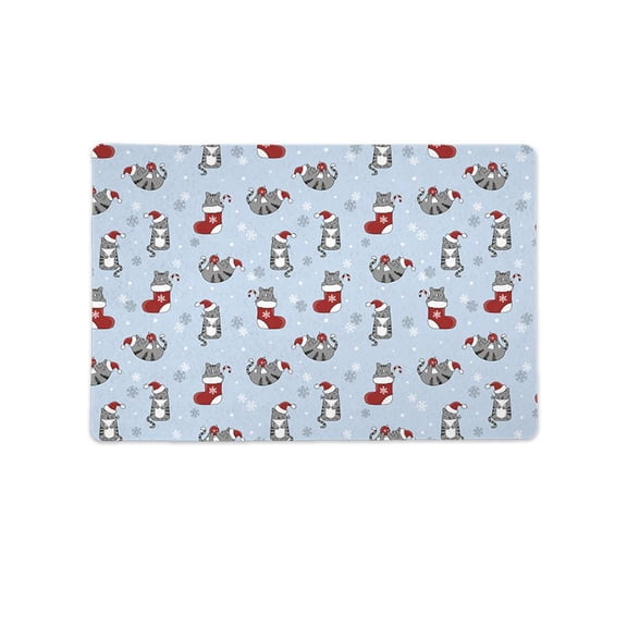 Christmas Socks And Cats Mat Rectangle -Image by Shutterstock,