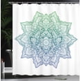thumbnail image 3 of Ambesonne Lotus Shower Curtain, Mandala Abstract Flower Print, 69"Wx84"L, Shamrock Green, 3 of 4