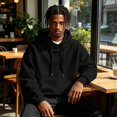 thumbnail image 4 of Hoodies for Mens Casual Fleece Hooded Sweatshirts Basic Solid Spring Fall Outfits Long Sleeve Pullover Sport Hoodie with Kangaroo Pocket, 4 of 7