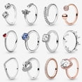thumbnail image 2 of Anillos de plata de ley 925 para mujer, sortija Original con forma de corona, corazón, espoleta, compromiso, boda, oro rosa, cristal, joyería de lujo, 2 of 4
