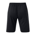 thumbnail image 4 of Men's Summer Fleece Hem Athletic Shorts Elastic Waist Drawstring Casual Gym Workout Bottoms Distressed Edge Lightweight Breathable Cotton Sweatshorts Black, 4 of 4