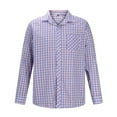 thumbnail image 2 of DDAPJ pyju Men's Cotton Dress Shirt Long Sleeve Plaid Button Down Shirts Regular Fit Casual Business Shirt with Chest Pocket on Sale Purple XL, 2 of 5