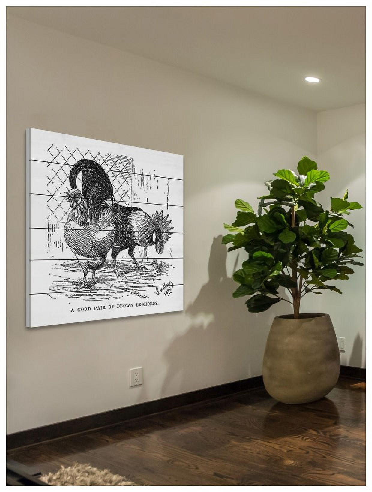 Marmont Hill "Brown Leghorns" Painting Print on White Wood