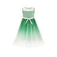 thumbnail image 2 of Girls Dress Green Lace Tulle Gradient Skirt Shiny Star Sleeveless 8 Years, 2 of 6