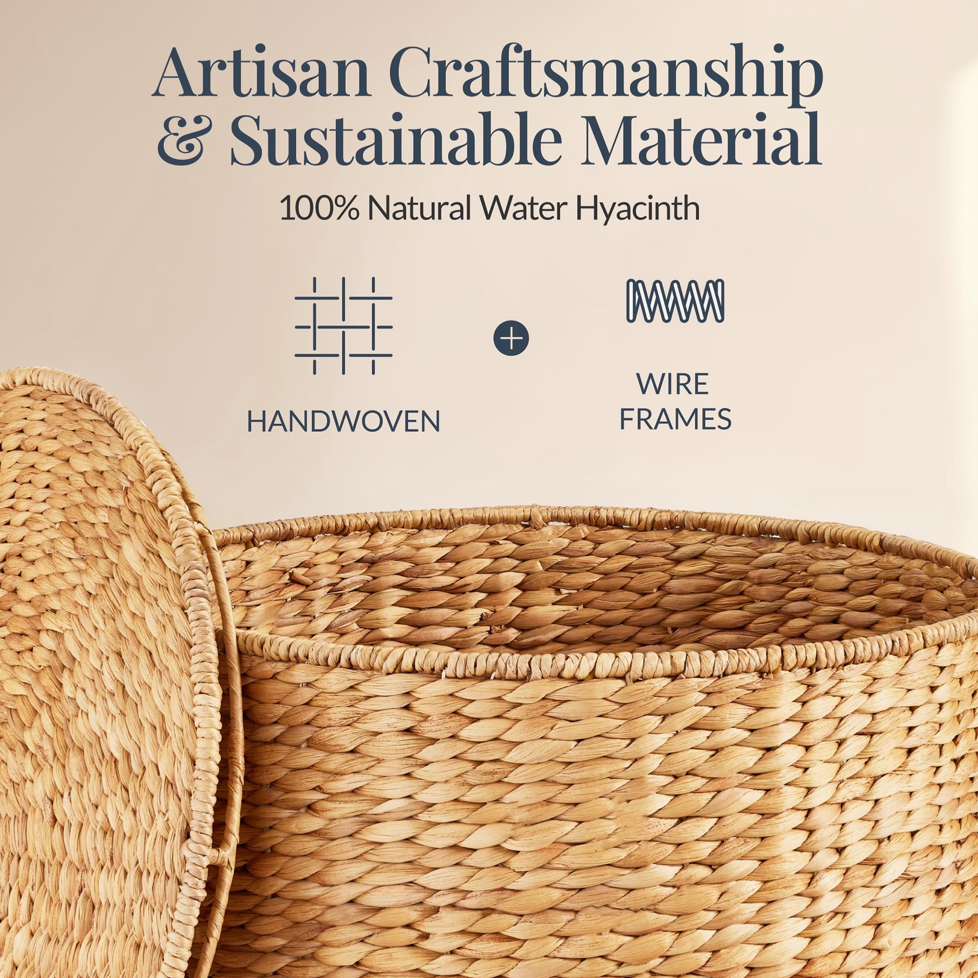Best Choice Products Large Round Storage Ottoman W/ Lid, Handwoven Water Hyacinth Footstool - Natural
