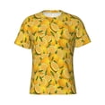 thumbnail image 4 of Vsdgher Yellow Limes Print Men's Dry Fit Mesh Athletic Shirts Moisture Wicking Tennis T-Shirt Tops, 4 of 9