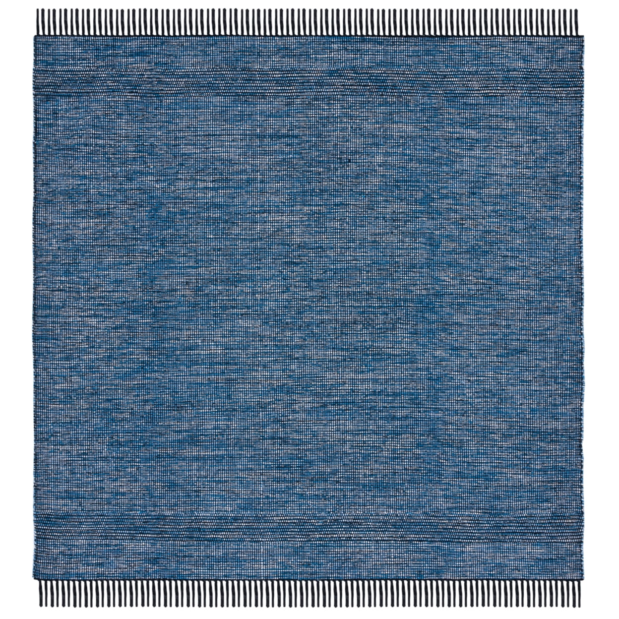 SAFAVIEH Montauk Kelsey Distressed Cotton Area Rug, Blue/Black, 5' x 8'