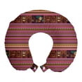 thumbnail image 1 of Ethnic Travel Pillow Neck Rest, Peruvian Culture Themed Pattern of Folk Motifs and Stripes Print, Memory Foam Traveling Accessory Airplane and Car, 12", Multicolor, by Ambesonne, 1 of 2