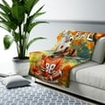 thumbnail image 3 of Hello Fall Dachshund Football Welcome Autumn with Leaves Pumpkins Cozy Sherpa Blanket Wiener Dog Lover Gifts Idea Warm Soft Throw Blanket - 00012, 3 of 5