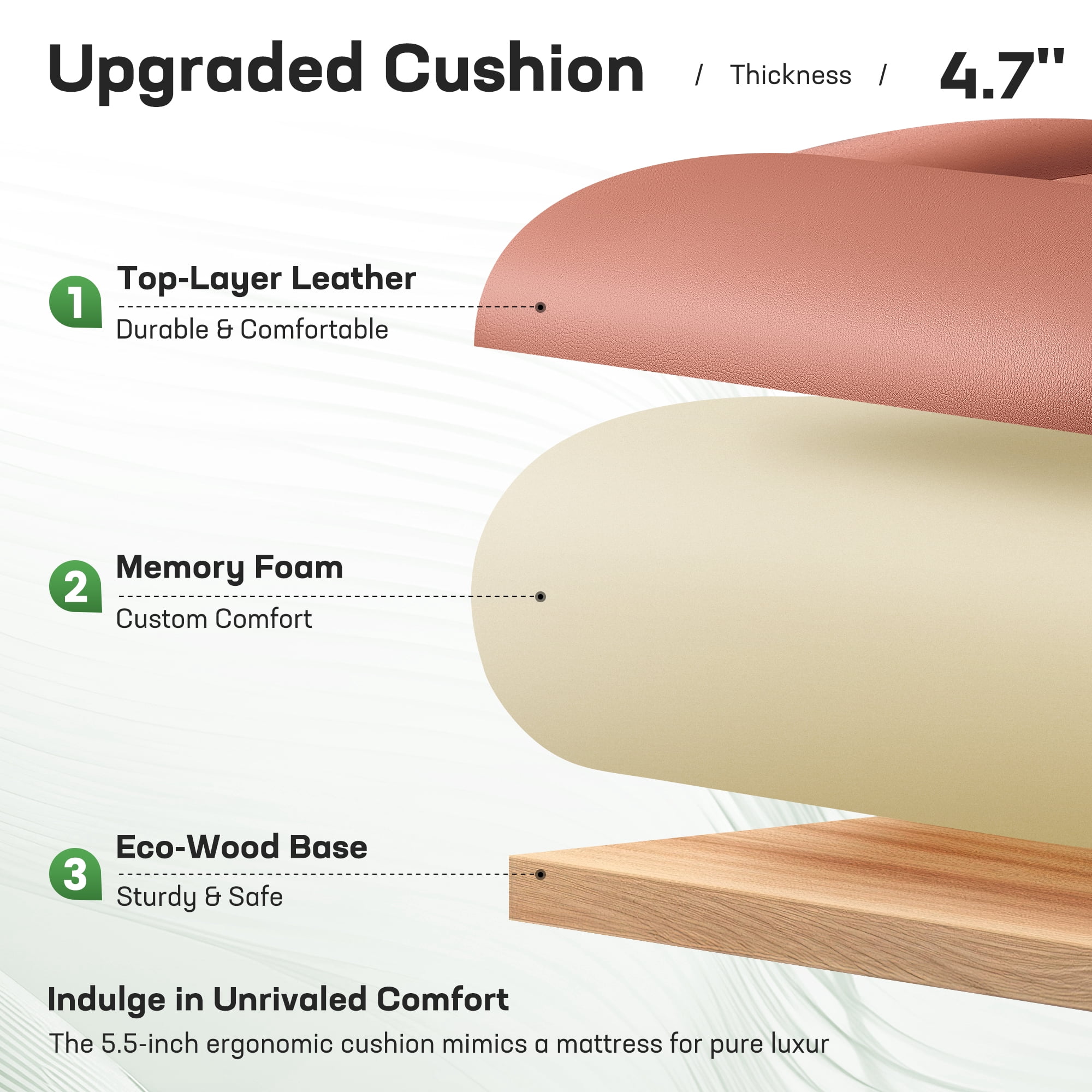 ATHOPE Leather Office Chair, Big and Tall Office Chair with Lumbar Support, High Back Executive Desk Chairs with Flip-up Armrest, Breathable PU Ergonomic Computer Chair, 360°Swivel Free, Brown