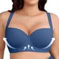 thumbnail image 6 of 3pc Women Plus Size Bra Seamless Five Back Closure Bra V Neck Push up Bra for Women Casual Daily Tops, 6 of 8