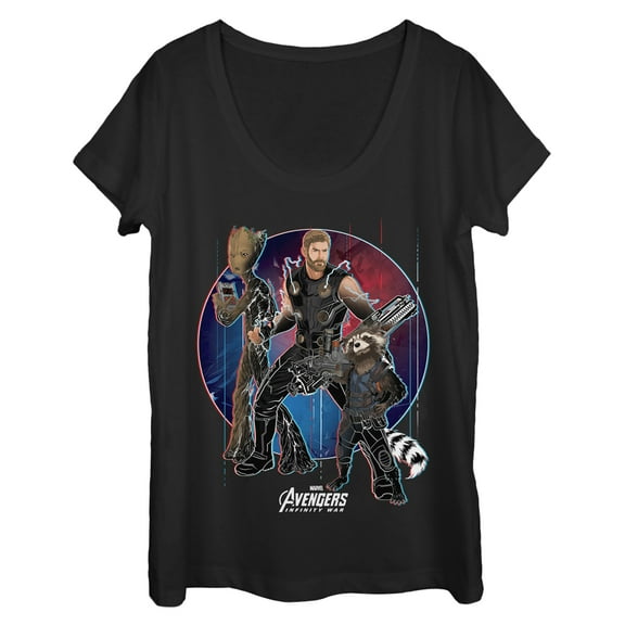 Women's Marvel Avengers: Infinity War New Partners  Scoop Neck Black Medium