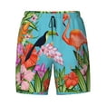 thumbnail image 4 of Lsque Mens Swim Trunks Tropical Jungle Flamingo Pattern - Bathing Suit Compression Liner - Beach Swim Shorts Swimwear - (S-3XL) - Stretch Quick Dry -Small, 4 of 9