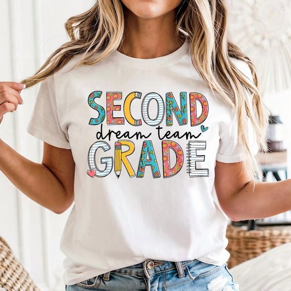 2nd Grade Dream Team Retro Back To School Teacher Student T-Shirt, Sizes S-5XL, Tbun