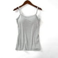 thumbnail image 5 of UoCefik Bra Tank Tops for Women Plus Size Workout Adjustable Spaghetti Strap Camisole Tops Cotton Tank Tops Summer Padded Trendy Undershirts Light Gray S, 5 of 6