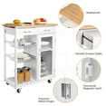 thumbnail image 2 of Kitchen Island Cart with 2 Pull Out Steel Basket and 2 Drawer, Rolling Utility Kitchen Cart with Bamboo Wood Countertop, 2 of 7