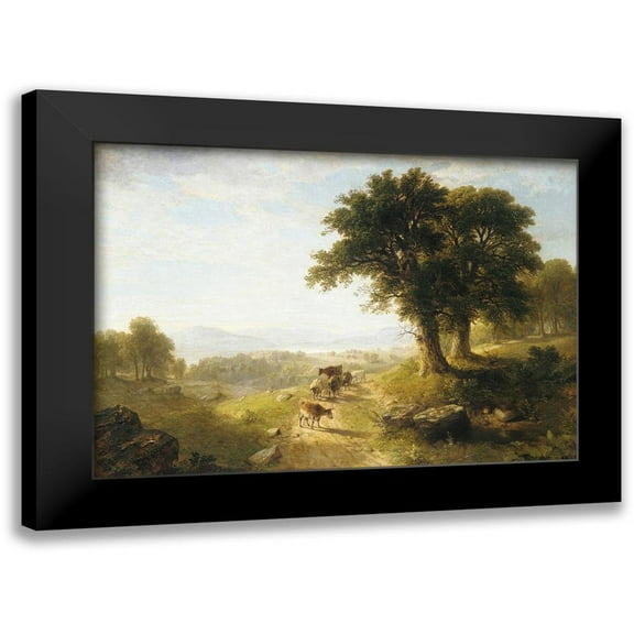 Durand, Asher Brown 14x11 Black Modern Framed Museum Art Print Titled - River Scene