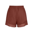 thumbnail image 6 of Utoimkio Women's Casual Lounge Shorts Summer Elastic Waisted Beach Shorts Comfy Stretch Lace Trim Ruffle Linen Shorts with Pockets Size S-3XL, 6 of 8
