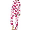 thumbnail image 3 of yoeyez Pajamas for Women 2 Piece Love Heart Printed Pajamas Sets Ladies Loungewear Button-Down Long Sleeve and Pant Pj Sets Soft Sleepwear White XL, 3 of 6