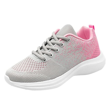 

ZIZOCWA Comfortable Running Shoes for Women Fashion Color Block Mesh Breathable Lace Up Walking Sports Shoes Outdoor Casual Sneaker Pink Size40