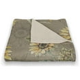 thumbnail image 3 of Creative Products Sunflower Pattern on Brown 50 x 60 Coral Fleece Blanket, 3 of 3
