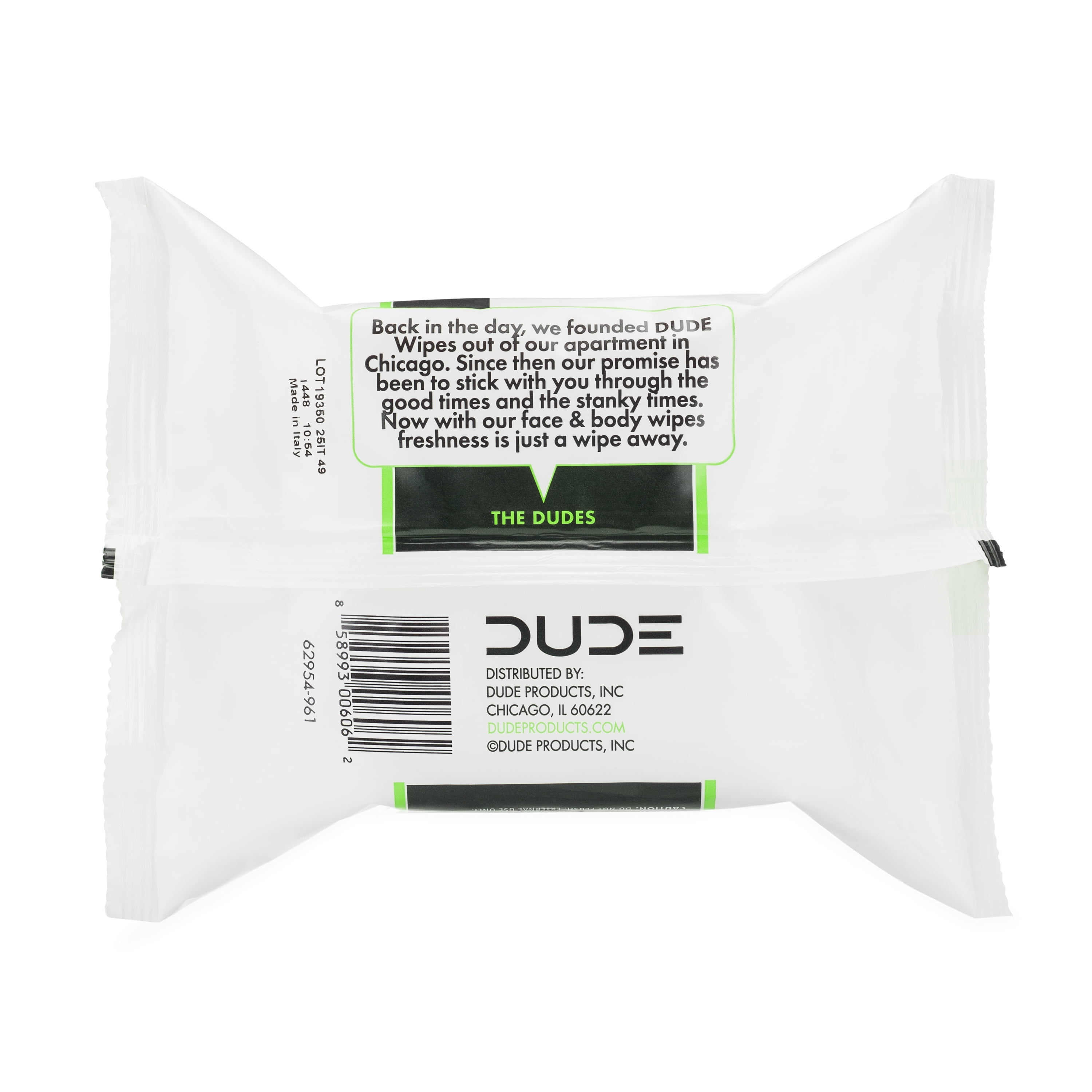 DUDE Face Wipes 3 in 1 Cleanse Energize & Moisturize with Pro-Vitamin B5 (30ct)