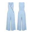 thumbnail image 7 of Gamivast Overalls for Women Pull-On Waist Wide Leg Baggy Overalls Lightweight Sleeveless Holiday Beach Overalls with Pockets Lounge Pants Summer Casual Wear, 7 of 7