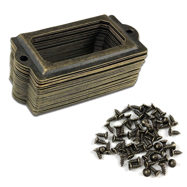 Lubelski 1 Set Business Card Holder Retro Style Not Easily Deformed Rustproof Corrosion Resistant Metal Label Holder Name Card Frame Decoration Office Supplies