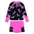 thumbnail image 4 of YONGHS Girls Rash Guard 2 Piece Swimsuit Water Beach Sports Bathing Suit Swimming Costume Hot Pink 16, 4 of 7