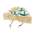 thumbnail image 3 of Caja de alimentación para pájaros, juguetes para masticar, juguetes divertidos para animales, comedero de plataforma de madera. triángulo, 3 of 9