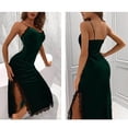 thumbnail image 5 of Aboser Velour Velvet Nightgowns for Women Elegant Lace Trim Full Length Sleepdress Skinny Spaghetti Straps Nightshirt Comfy Soft V Neck Sleepwear Full Slips Chemise Pajama Dress, 5 of 5