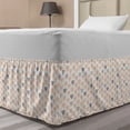 thumbnail image 1 of Abstract Bed Skirt, Continuous Simple Pastel Crystal Diamond Shapes with Geometric Details Print, Elastic Bedskirt Dust Ruffle Wrap Around for Bedding Decor, 4 Sizes, Peach and Grey, by Ambesonne, 1 of 2
