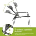 thumbnail image 2 of Resenkos 3 Pieces Patio Bistro Furniture Set, Small Patio Conversation Furniture Set with Adjustable Backrest-Gray, 2 of 7