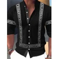thumbnail image 1 of Ropa de calle de diseñador de moda para exteriores con estampado geométrico de manga larga y cuello alto con gráficos degradados para hombre, 1 of 6