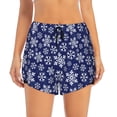 thumbnail image 2 of Balery Snowflakes On Dark Blue Pantalones cortos deportivos para mujer con forro y dos bolsillos, elásticos, para entrenamiento, gimnasio, yoga-XX-Large, 2 of 7