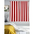 thumbnail image 2 of Sheer Curtains Red Stripes 2 Panels Voile Window Drapes Vertical Striped Light Filtering Window Treatments Semi Sheer Curtain Panels for Living Room Bedroom Bathroom 52x63 inches, 2 of 8