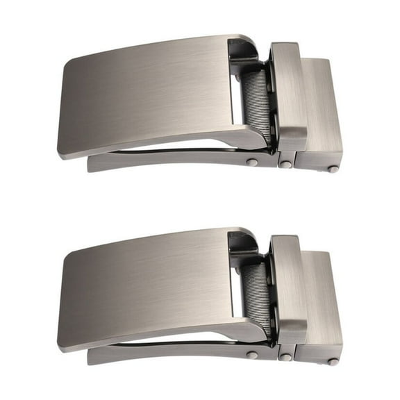 HEMOTON 2pcs Fashion Men's Business Alloy Automatic Buckle Unique Mens Plaque Belt Buckles for Belt (Silver)