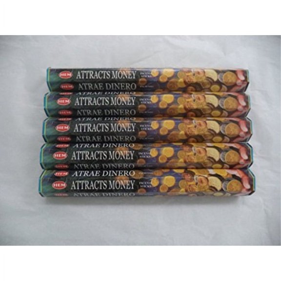 hem attracts money 100 incense sticks (5 x 20 stick packs)