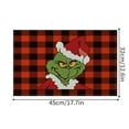 Grinch Christmas Decorations Cartoon Printed Rectangular Dining Mat