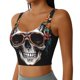 thumbnail image 2 of Balery Flower Horn Skull A Sujetadores deportivos con espalda cruzada para mujer, acolchados, sin costuras, de alto impacto, ideales para yoga, gimnasio, entrenamiento y fitness.-X-Large, 2 of 8