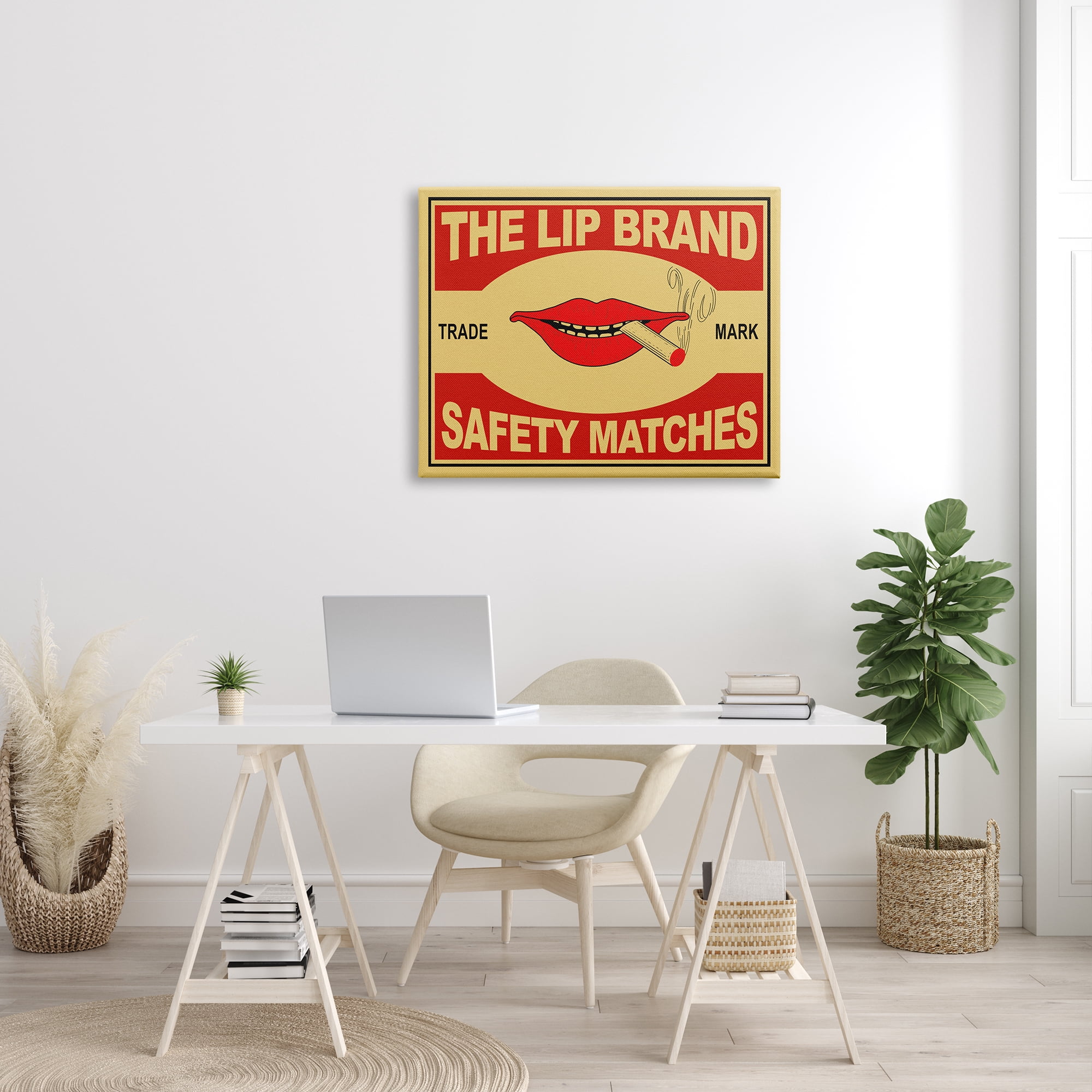 Stupell Industries The Lip Brand Safety Matches Sign Cigarette, 30 x 40, Designed by Mark Rogan