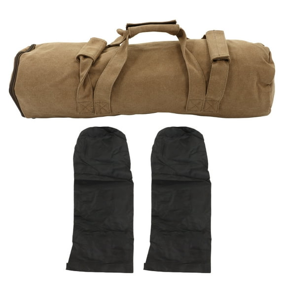 Fitness Sandbag Adjustable Weight Portable Canvas Training Body Sandbag with Handles for Weightlifting Khaki
