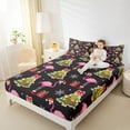 thumbnail image 4 of Manfei 3-Piece Christmas Festival Sheet Set, Twin - Green Tree & Flamingo, 4 of 7