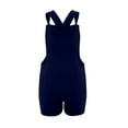thumbnail image 4 of Fsqjgq Jumpsuits for Women Summer Rompers Pants Swim Romper Women's Solid Double Pocket Cotton And Linen Suspender Jumpsuit Bib Overalls Jumpsuits Sleeveless Casual Pants Rompers, 4 of 6