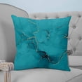 thumbnail image 4 of Teal Marble 14x14 Pillow Covers Set of 2, Turquoise Marble Crack Abstract Modern Art Throw Pillow Covers Decorative Couch Cushion Case, Microfiber Square Pillowcases for Bedroom Car Living Room, 4 of 7