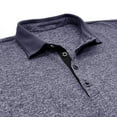 thumbnail image 3 of WAVSUF Lapel Polos Men Soft Pique polo Shirt Button T-Shirt Sapphire Blue Size L, 3 of 6