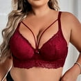 thumbnail image 2 of Penkiiy Women Bras Women Fashion Sexy Bandeau Bra Wire Free Underwear Plus Size Together Everyday Bras Wine Bras, 2 of 6