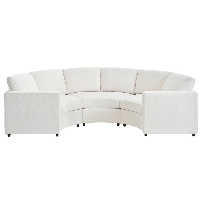 109.4" Curved Modular Sectional Sofa, 3-Seat Semi-Circular Chenille Couch, Deep Seat Modern Half Round Sofa with Soft Upholstery, Solid Pine Wood Frame for Living Room & Apartment