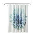 thumbnail image 4 of Madison Park Aqua Shower Curtains, Cotton Floral with 12 Button Holes, 72" x 72", 4 of 5
